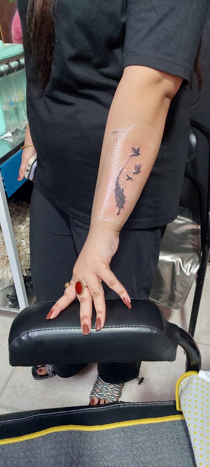 Fine-line minimalist tattoo detail by Devil Art Studio Lahore