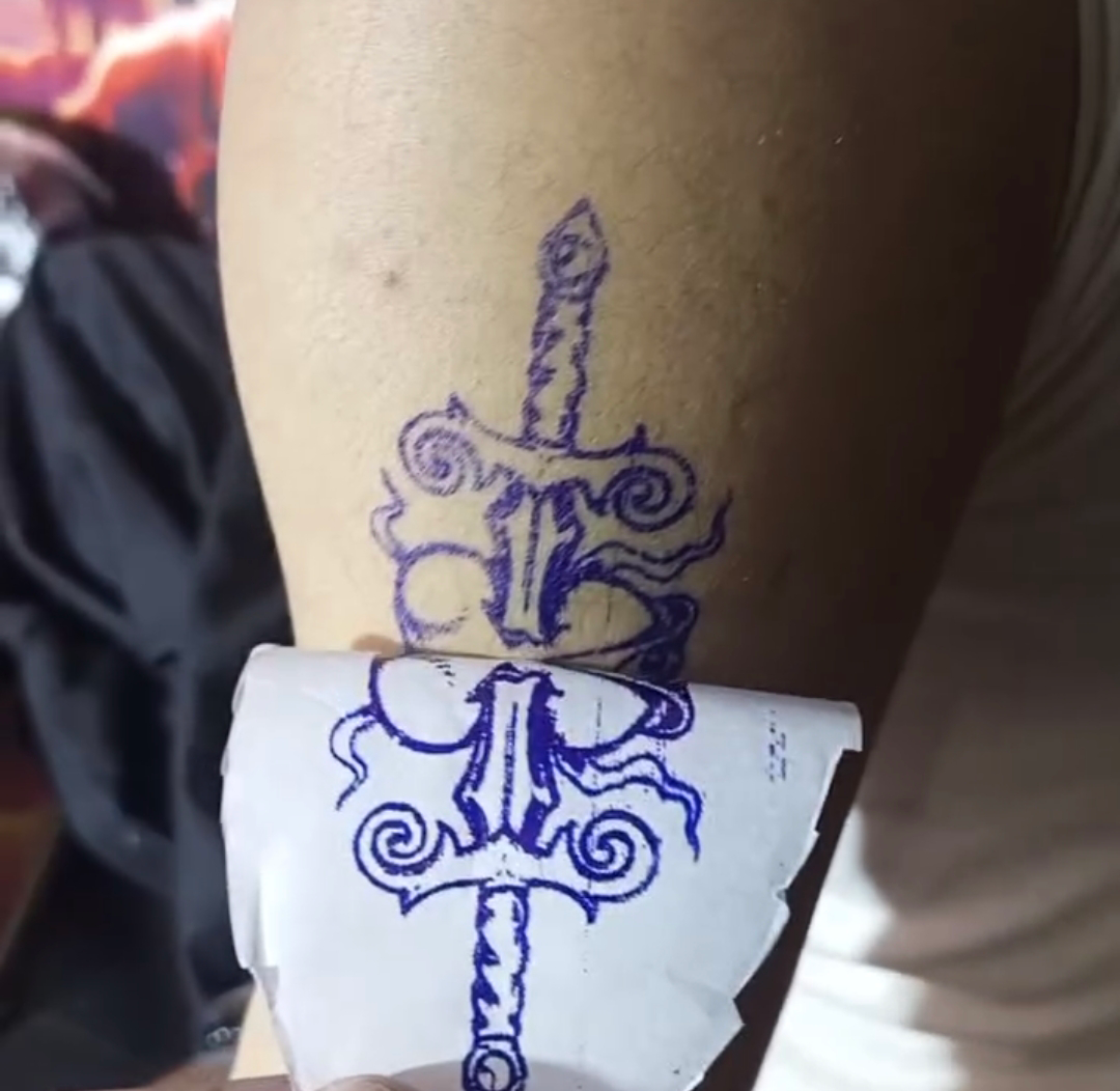 Tattoo stencil and hygiene preparation process at Devil Art Studio for Lahore Cantt clients