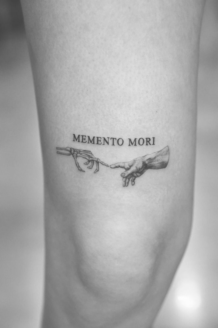 Detailed Memento Mori tattoo by Devil Art Studio Lahore