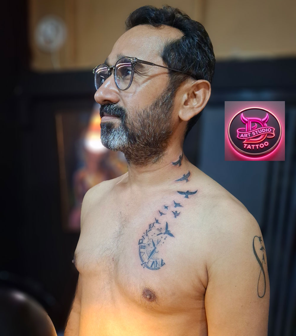 Fine script quote tattoo on arm by Devil Art Studio Lahore